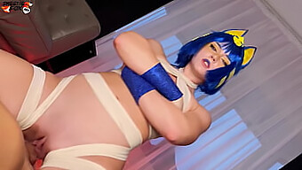 Véritable Adaptation Porno Du Cosplay Ankha Meme Mettant En Vedette Du Sexe Oral Et Anal