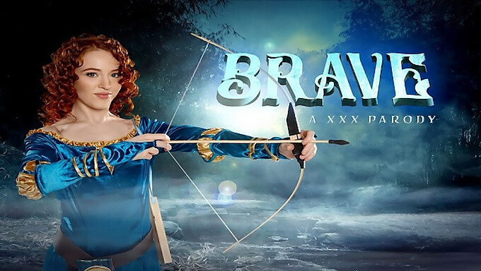 Ohnivá Princezna Brave Merida Dychtivě Přijímá Pevnou Šachtu.